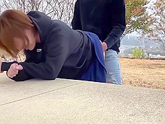 Amateur Japanese Babe Gets Fucked In The Backyard