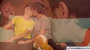 Amateur Latino twink gets face jizzed after giving blowjob