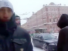 Amateur brunette seduced on the street and banged by a stranger