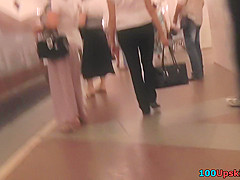 Amateur public upskirt clip by cutie in G-string
