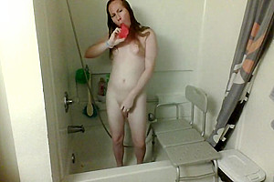 Amy In Shower With New Toy