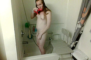 Amy In Shower With New Toy