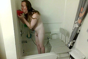 Amy In Shower With New Toy