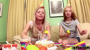 Anal Threesome With Petite Blonde Babes For The Birthday Boy Worldsexlist com