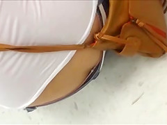 Asian Showing Crack and Panties