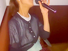 At The Karaoke Room Fucking she Sing Material Girl Singing Doggy With Rotar Vib Tease