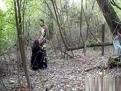 Audrey fucked through the woods