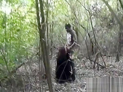 Audrey fucked through the woods