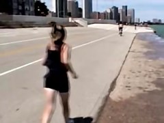 Awesome firm booty of the sexy bicycle rider on candid cam 06r