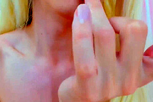 Blonde Tgirl Explodes And Licks Her Own Cum