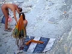 Blowjobs on public beach