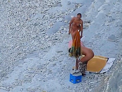 Blowjobs on public beach