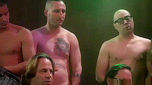 Bukkake with 18 guys facial cute american blonde