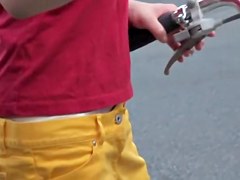 Candid ass of nursing Step mom in the city is shot