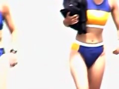 Candid bikini is worn by the amateur fem on the beach 07o