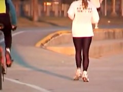 Candid teen 18+ is running so fast in front of the camera 03zf