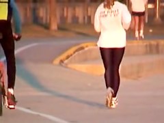 Candid teen 18+ is running so fast in front of the camera 03zf