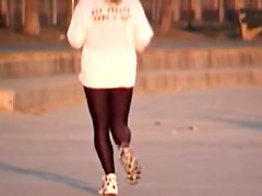 Candid teen 18+ is running so fast in front of the camera 03zf