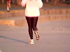 Candid teen 18+ is running so fast in front of the camera 03zf