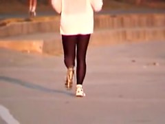 Candid teen 18+ is running so fast in front of the camera 03zf