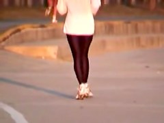 Candid teen 18+ is running so fast in front of the camera 03zf