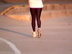Candid teen 18+ is running so fast in front of the camera 03zf