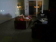 Caught my neighbor horny wife playing while home alone