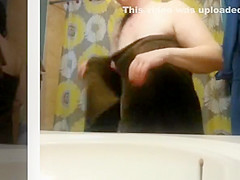 Chubby chick undressing and drying her body