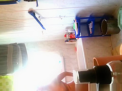Chubby wife washing her body