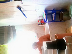 Chubby wife washing her body