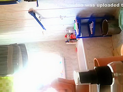 Chubby wife washing her body