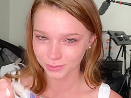 Cock Hungry Brunette Sucking And Riding A Cock Until She Gets Her Warm Reward With Mazy Myers