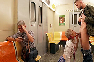 College Uniform Ts Babe Bareback Fucks Guy In Public Train 8 Min