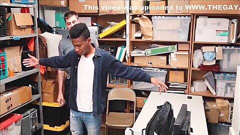 Cute Black Twink Shoplifter Caught And Fucked By White Security Officer