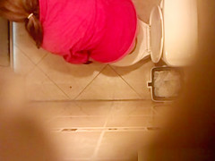 Cute teen 18+ caught peeing in toilet