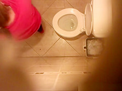 Cute teen 18+ caught peeing in toilet