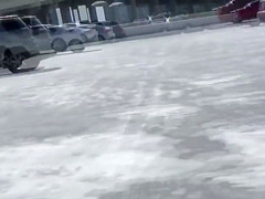 Dude wanks off as his lovely girlfriend itches the ditch in public