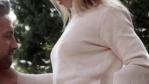 Erotic blonde gets facial