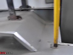 Fair-skinned sweet butt on the great upskirts tube