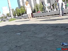 Fair-skinned sweet butt on the great upskirts tube