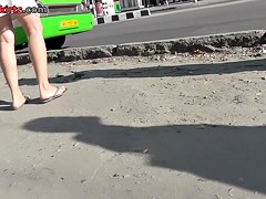 Fair-skinned sweet butt on the great upskirts tube