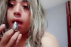 Femboy Playing With Her Clitoris And Plug