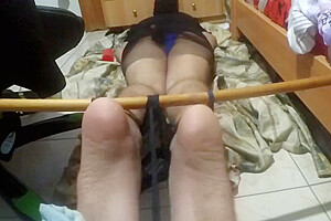 Femboy Tied Feet Brush Ass