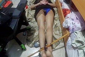Femboy Tied Feet Brush Ass