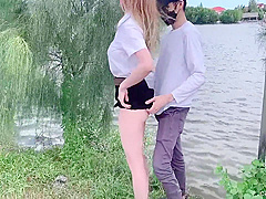 Filming A Video Of A student 18+ Having Sex Outdoors