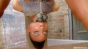 Forward Bent Ebony Lesbian On Hogtie