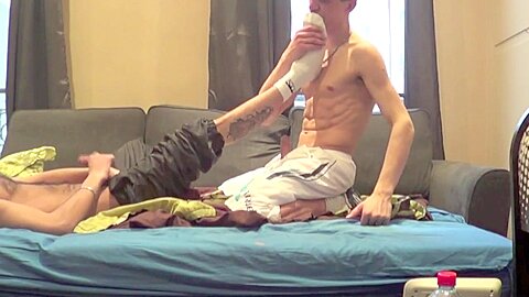 Fuckd Insneaker By His Friend In The Sofa - FrenchFuckers