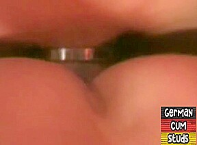 German gay in sling rimmed and barebacked in amateur orgy