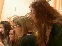 Girls Watch TV Host Suck Dick in a Public Dressing Room