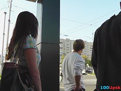 Great upskirt legs and ass